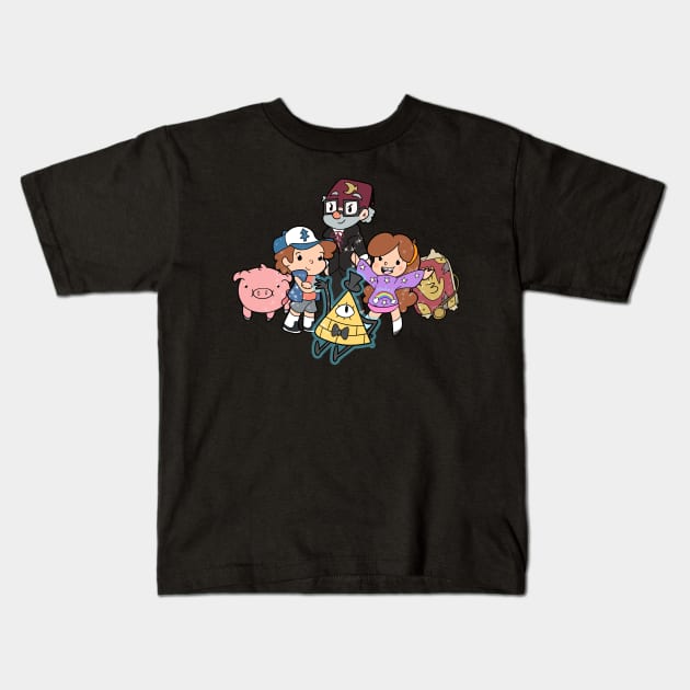 Gravity Falls Friends Kids T-Shirt by Sam Sawyer